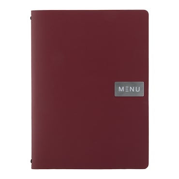 Securit® Royal Speisekartenhalter aus Leder – 1 Doppelseite – A4 – Rot