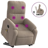 thumbnail of vidaXL Massagesessel mit Aufstehhilfe Taupe Mikrofasergewebe