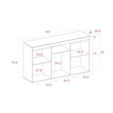 thumbnail of Dressoir Woonkamer Eetkamer Kantoor Kleur Eik/Zwart 3 deuren 1 holte 81x140x40cm, Nordic - APARADNATBOCA