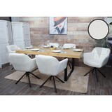 thumbnail of Lote de 6 sillas de comedor HWC-K33, silla de cocina silla, posición automática giratoria, tela/textil ~ bouclé-blanco