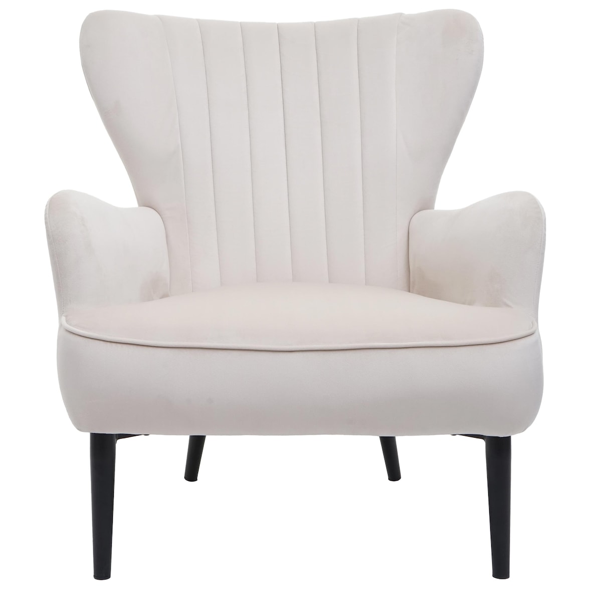 Lounge-Sessel HWC-K37, Cocktailsessel Polstersessel Sessel, Samt (280g/m²) ~ creme-beige