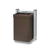 thumbnail of PROREGAL Robuster Abfallsammler 1-Fach mit Wandhalterung | 15 Liter, HxBxT 42,5x31x23cm | Verzinkter Stahl | Braun | Mülleimer Abfalleimer Müllkorb