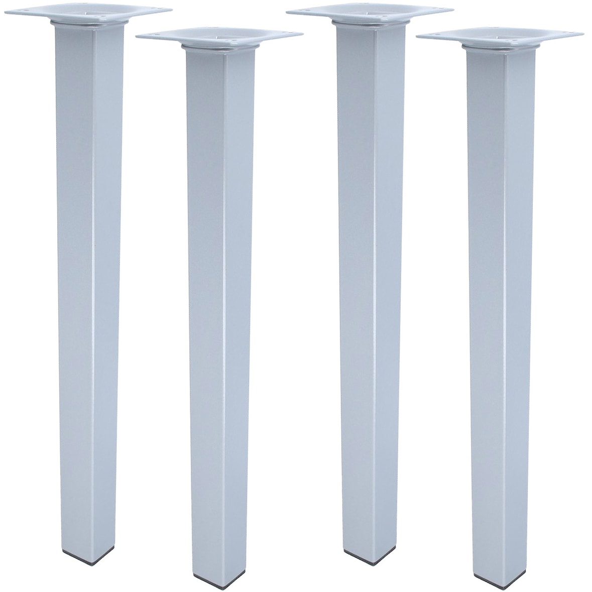Stilvolles 500mm 4er Set Möbelfüße Silber eckig Sofastempel Tischfüße Bettfüße