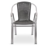 thumbnail of Bistrostuhl 20er-Set, Outdoor-Stapelstuhl mit Armlehnen, Polyrattan, in Dunkelgrau, stabiles Alugestell, Raburg Vita