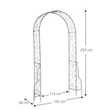 thumbnail of DanDiBo Rosenbogen Metall 254x159 cm Braun 96025 Torbogen Gartentor Eisen Rankhilfe Rankgitter Rundbogen ohne Tür