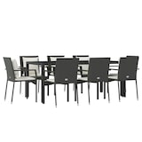 thumbnail of HELLOSHOP26 - Juego de comedor de jardín de 9 piezas y cojines, resina tejida negra 02_0014839
