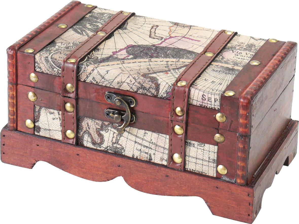 HMF Schatztruhe aus Holz, 23 x 13 x 11 cm, Klein, Amerika