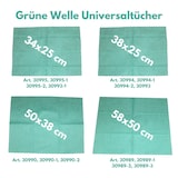 thumbnail of Grüne Welle, Universaltücher mit Textilcharakter, grün-weiß, 55 % Viskose, 45 % Polyester, ca. 50x38 cm, 100 Tücher