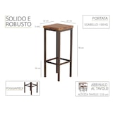 thumbnail of Set de 2 taburetes de bar altos 78 cm marrón nogal Mod. FIRENZE ROMA by Yelloo