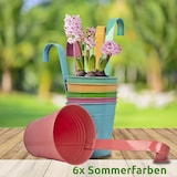 thumbnail of 6 x Blumentopf BUNT Hängetopf Pflanztopf Hängetöpfe Blumen Topf Kräutertopf Zink