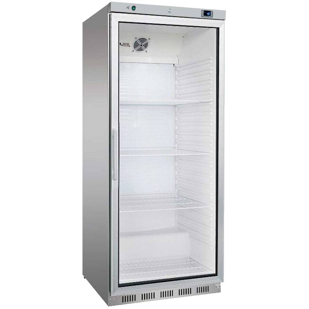 Statischer kühlschrankschrank edelstahl glastür 600 liter - 780x740x1870 mm - 190 W 230/1V - 73080609 Eurast