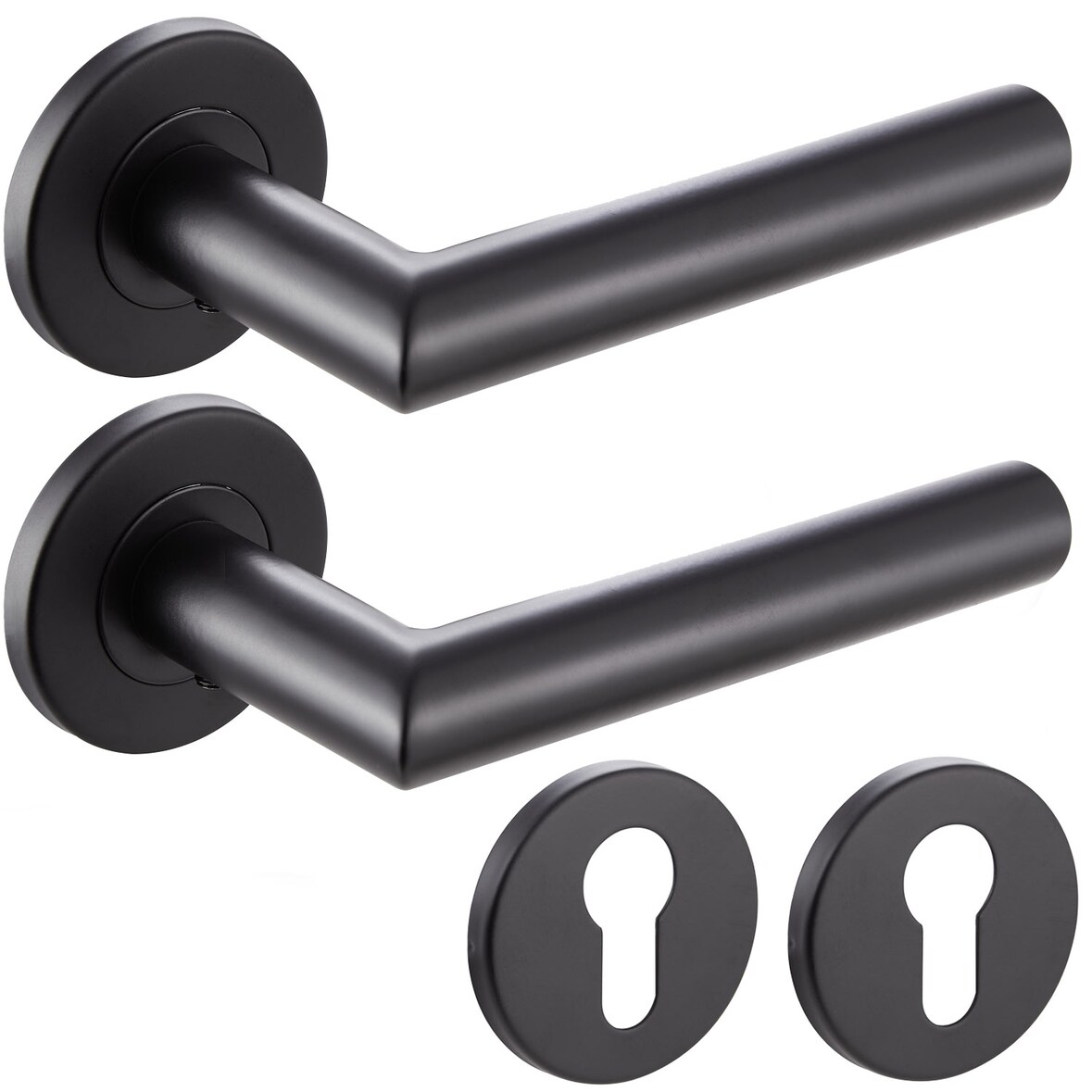 Türgriff SCHWARZ Türgarnitur Türdrücker Türbeschlag Türklinke Innentür Bad WC EMILY PZ Garnitur-SET