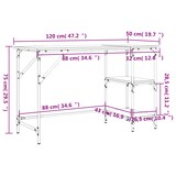 thumbnail of vidaXL Schreibtisch Räuchereiche 120x50x75 cm Metall Holzwerkstoff