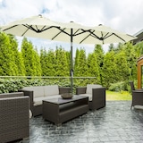 thumbnail of Outsunny Chapéu de Sol Duplo Chapéu de Sol de Jardim com Inclinação de 45° Manivela Estrutura de Aço 285x147x227cm Bege