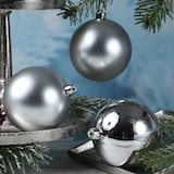 thumbnail of Christbaumkugeln Weihnachtskugeln bruchfest 10cm silber 4er Set