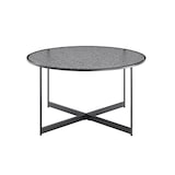thumbnail of SalesFever Couchtisch Ø 80 cm | rund | 6 mm Glasplatte mit Strukturoptik | Metallgestell | B 80 x T 80 x H 45 cm | Schwarz