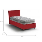 thumbnail of Dmora Einzelbett Carola, Containerbett mit Stoffbespannung, 100% Made in Italy, Seitliche Öffnung, inklusive Matratze Cm 80x190, Rot