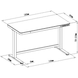thumbnail of Elektrisch verstelbaar bureau / thuiswerkplek - Wit glas - 120x60 cm