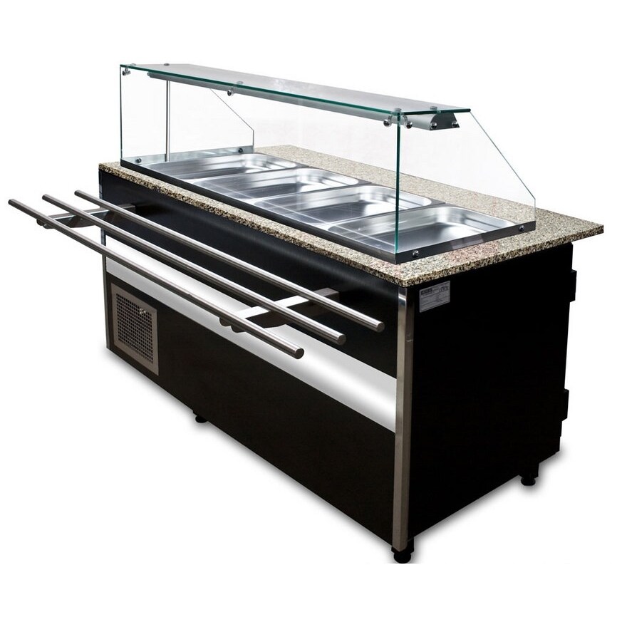 KBS zelfbedieningsbalie saladebuffet 2000x800x1250 mm 5x GN 1/1 en 1x GN 2/4