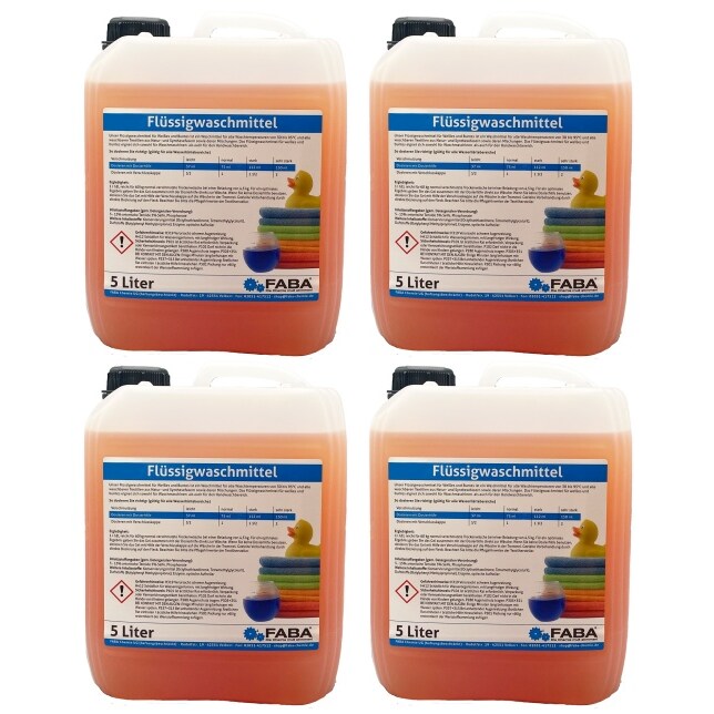 4 x 5 L Flüssigwaschmittel Konzentrat orange