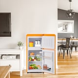 thumbnail of Merax Retro Mini Kühlschrank mit Gefrierfach, 60L, 2 Türen, 88,8 cm, kompakt für Single, Büro & Hotel Minibar, 102 kWh/Jahr, Gelb