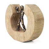 thumbnail of Dekofigur Mediator Schwarz-Gold 18,5 cm aus Mangoholz und Aluminium moderne Skulptur Symbol für Balance und Zusammenhalt handgefertigt Unikat