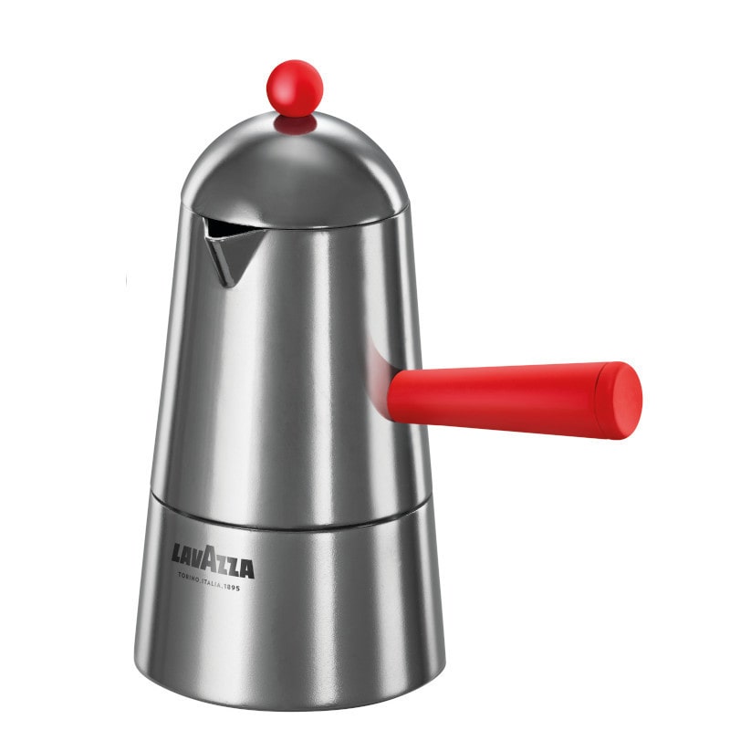 ILSA Cafetera Carmencita Pop para inducción en aluminio con asa y pomo rojo tazas 6