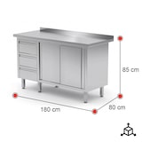 thumbnail of Romux® Évier en Acier Inoxydable avec 2 Cuves 1000x700x850 mm Démontable | Évier Industriel avec Bac | Plonge Inox Professionnelle pour Restauration