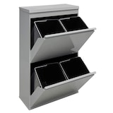 thumbnail of ARREGUI Top CR622-B Recycling Abfalleimer / Mülleimer aus Stahl mit Aufbewahrungsbox mit Deckel, 4 Fach Mülltrennsystem, 4 x 17L ( 68L), hellgrau