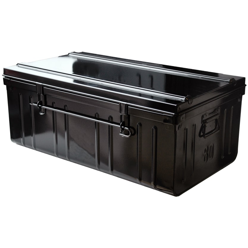 Pierre Henry Lot de 4 cantines métal 80 cm noir