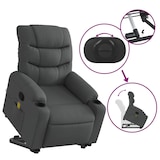 thumbnail of vidaXL Massagesessel mit Aufstehhilfe Dunkelgrau Stoff