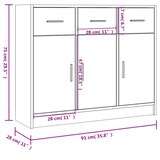 thumbnail of Helloshop26 - Buffet Sideboard Kommode Kleiderschrank Aufbewahrungsmöbel Organizer für Küche Wohnzimmer Lounge 91 x 28 x 75 cm 02_0032125