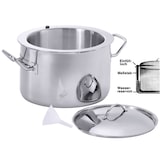 thumbnail of Contacto Simmertopf, Edelstahl, 3 L, Ø 18 cm, hochglänzend, mit Deckel, Messstab und Einfülltrichter