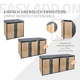 thumbnail of ML-Design Mülltonnenbox 2er Anthrazit-Holzoptik, 2×240L, 132×80×116 cm, Stahl, wetterfest & abschließbar, Müllbox mit Klappdeckel & Türen