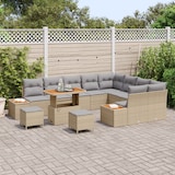 thumbnail of vidaXL 12-teiliges Garten-Sofa-Set mit Kissen Beiges Poly-Rattan Akazie