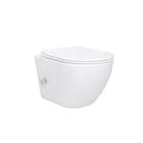 thumbnail of Aloni Hänge WC mit Bidet Taharet Funktion aus Keramik mit Edelstahl Armatur für Kalt und Warmwasser Softclose Deckel spülrandlos