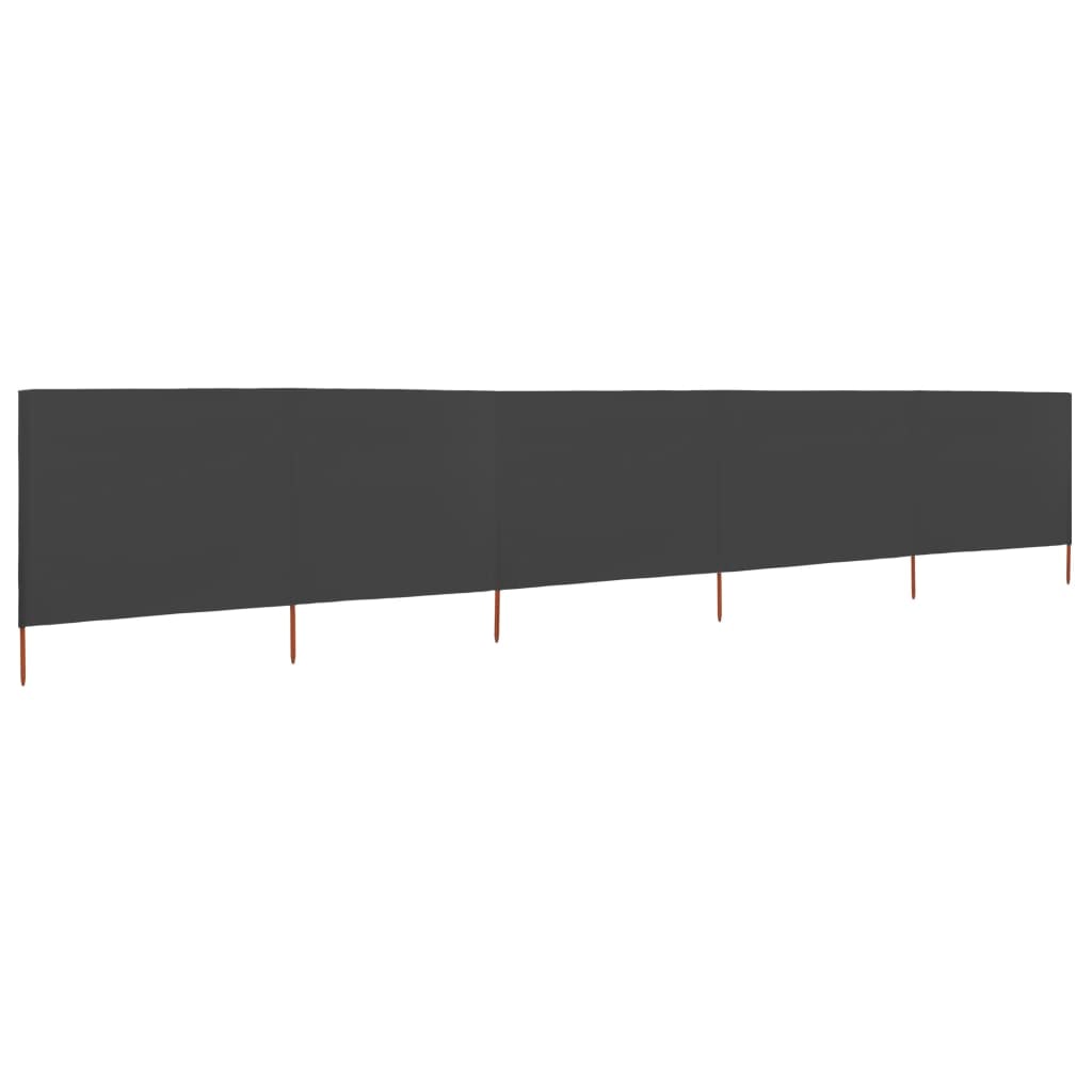 Paravento a 5 ante Tessuto 600 x 160 cm Antracite modello Ventura Vent