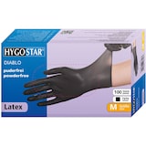 thumbnail of Hygostar Einmalhandschuhe Diablo, Latex, ungepudert, Größe L, schwarz, 100 Stück