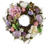 thumbnail of Osterkranz mit Dekoeiern & Blumen 23cm Kunststoff Deko Kranz Frühling Ostern Dekokranz Türkranz Wandkranz Frühlingsdeko Osterdeko Grün Rosa Weiß