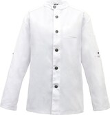 thumbnail of 225 - Kochjacke Bikerstyle, langarm, Druckknöpfe : weiß 65% Polyester 35%Baumwolle 220 g/m² XS