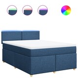 thumbnail of vidaXL Boxspringbett mit Matratze Blau 160x200 cm Stoff