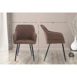 thumbnail of Set van 2 eetkamerstoelen Shila bruin/Stof