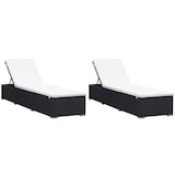 thumbnail of vidaXL Sonnenliegen mit Auflage 2 Stk. Poly Rattan Schwarz