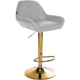 thumbnail of Taburete de bar Braga en tela con marco dorado Gris