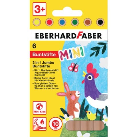 Farbstiftetui MiniMaxi 3in1 Jumbo, 6 Stück, sortiert