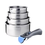 thumbnail of Batterie de cuisine inox 5 pcs avec manche amovible  AM7457 usage non-intensif Arthur Martin