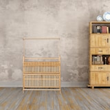 thumbnail of Relaxdays Blumenregal, 3 Ebenen & Hängestange, H x B x T 145,5 x 100 x 38 cm, Bambus, klappbares Pflanzenregal, natur