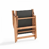 thumbnail of Sillón reclinable de madera de eucalipto con reposapiés negro