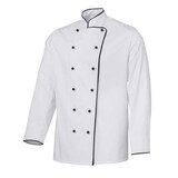 thumbnail of grevotex Kochjacke Bäckerjacke weiß mit schwarzem Paspel, Größe 42