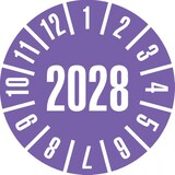thumbnail of Dreifke® Prüfplakette 2028, violett, Folie, ablösbar, Ø 35mm, 60 Stk.